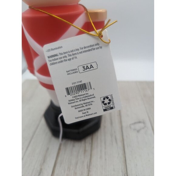 Christmas 11” Blow Mold Table Top Toy Soldier Lights Up Shelf Red - Picture 4 of 4